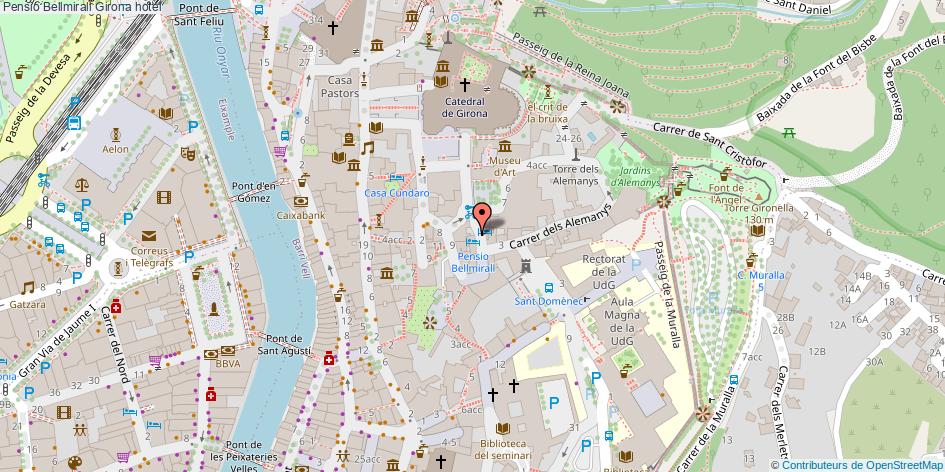 mapa Pensio Bellmirall hotel Girona
