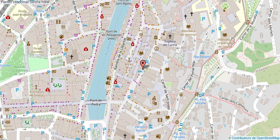 mapa Pensio Viladomat hotel Girona