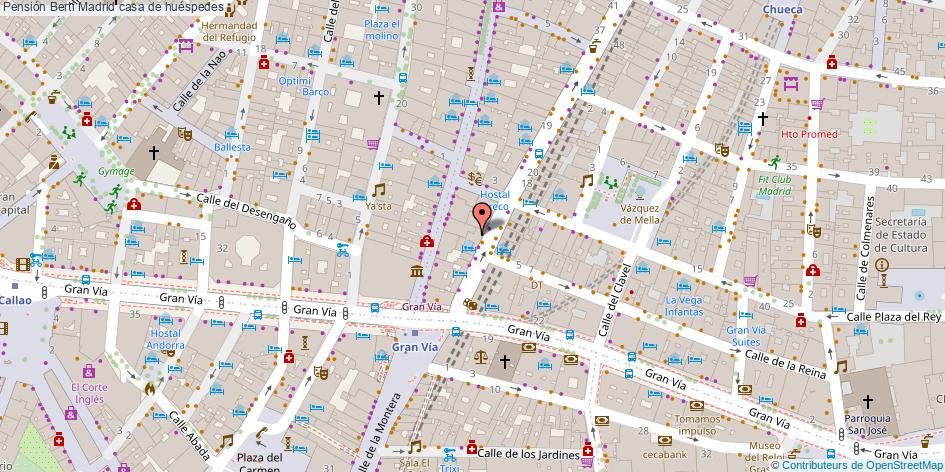 mapa Pensión Berti casa de huéspedes Madrid