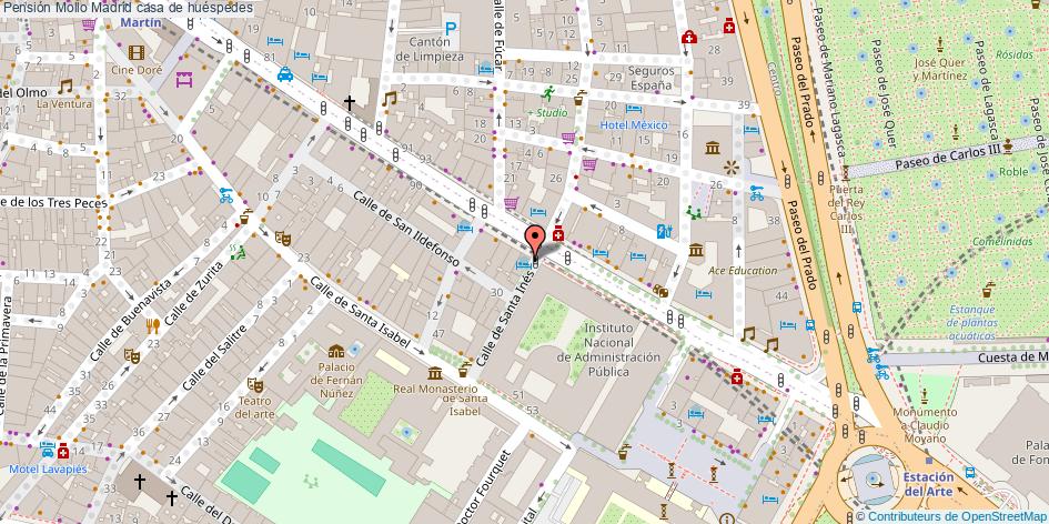 mapa Pensión Mollo casa de huéspedes Madrid