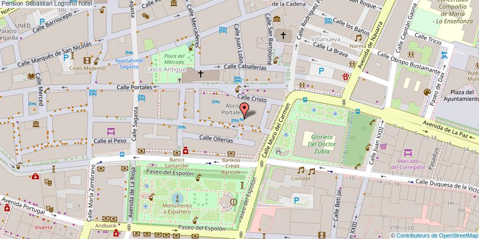 mapa Pension Sebastian hotel Logroño