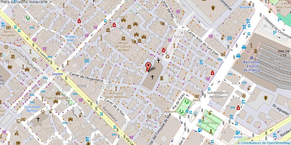 mapa Petra restaurante Barcelona