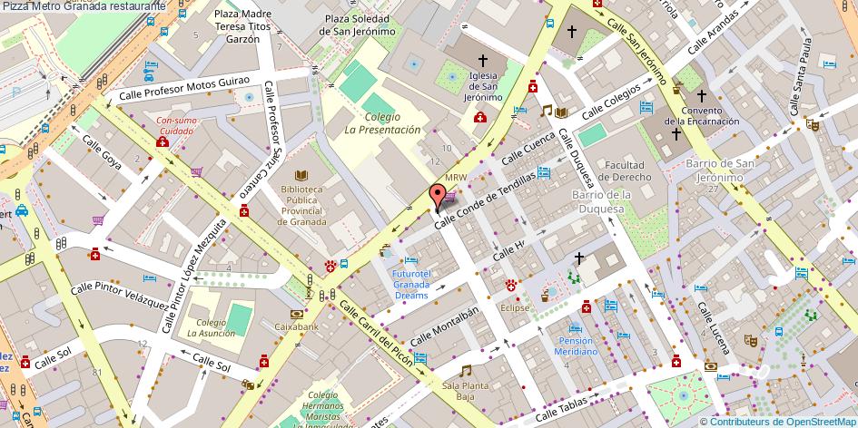 mapa Pizza Metro restaurante Granada
