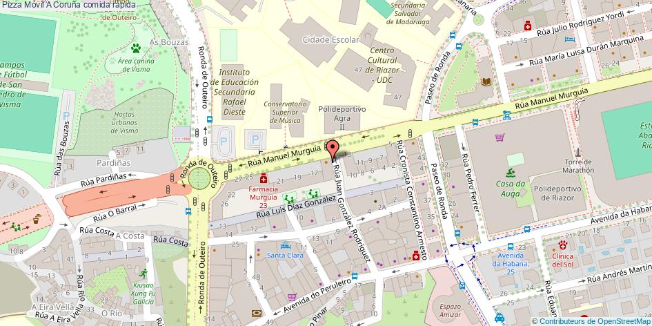 mapa Pizza Móvil comida rápida A Coruña