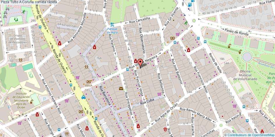mapa Pizza Tutto comida rápida A Coruña