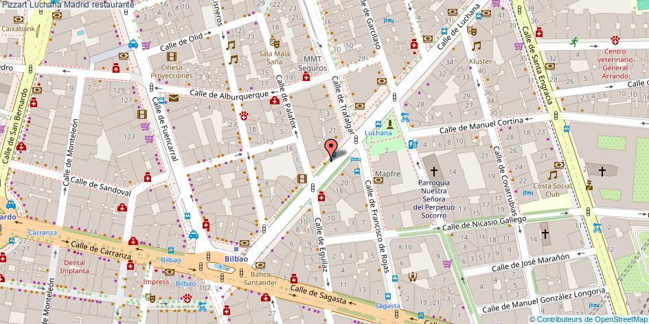 mapa Pizzart Luchana restaurante Madrid