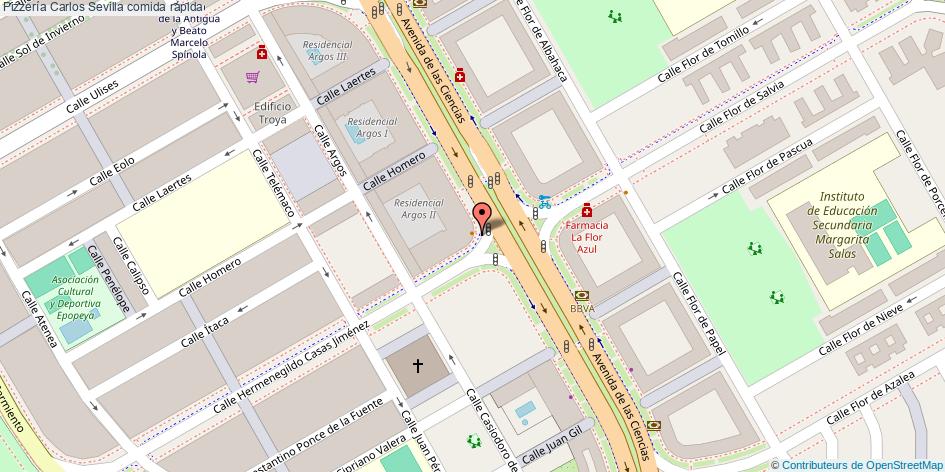 mapa Pizzería Carlos comida rápida Sevilla