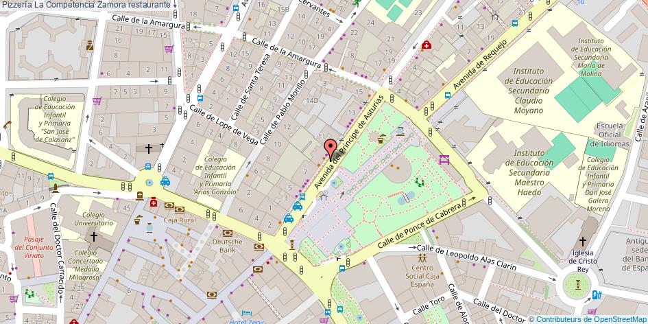 mapa Pizzería La Competencia restaurante Zamora