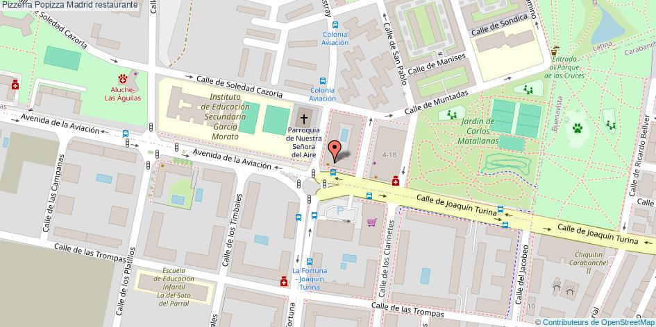 mapa Pizzería Popizza restaurante Madrid
