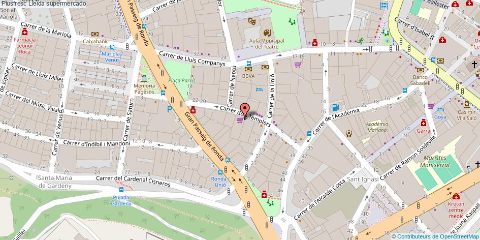 mapa Plusfresc supermercado Lleida