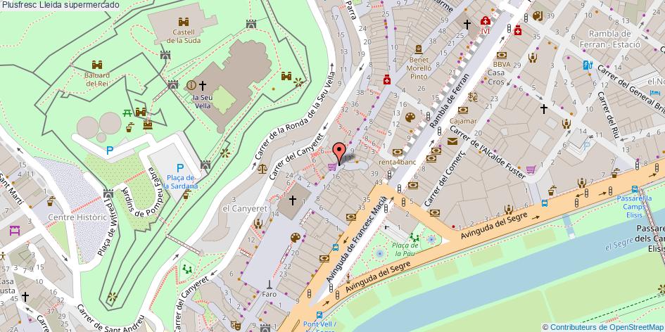 mapa Plusfresc supermercado Lleida