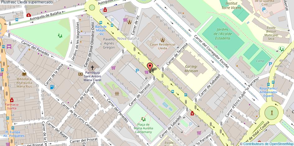 mapa Plusfresc supermercado Lleida