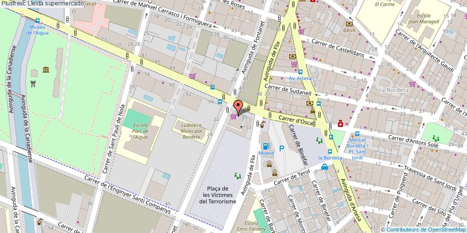 mapa Plusfresc supermercado Lleida