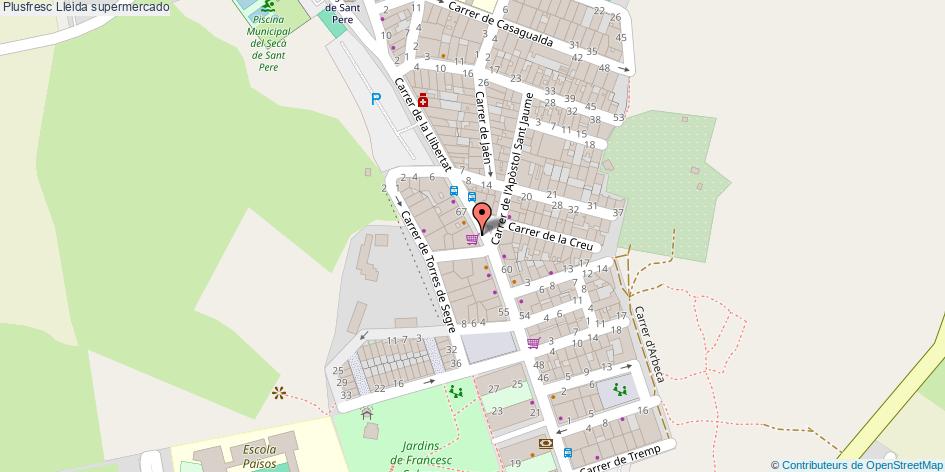 mapa Plusfresc supermercado Lleida