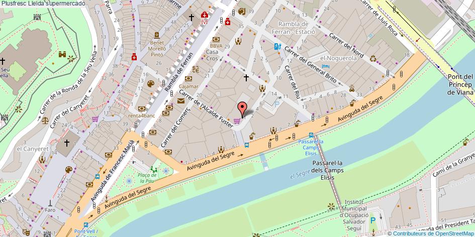 mapa Plusfresc supermercado Lleida