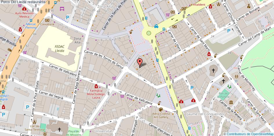 mapa Porco Dio restaurante Lleida