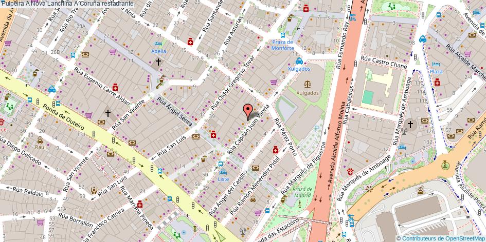 mapa Pulpeira A Nova Lanchiña restaurante A Coruña