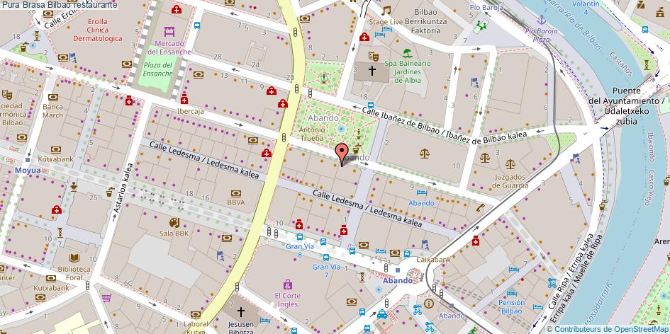 mapa Pura Brasa restaurante Bilbao