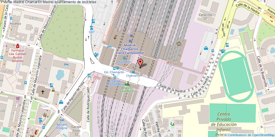 mapa PVerde Madrid Chamartín aparcamiento de bicicletas Madrid