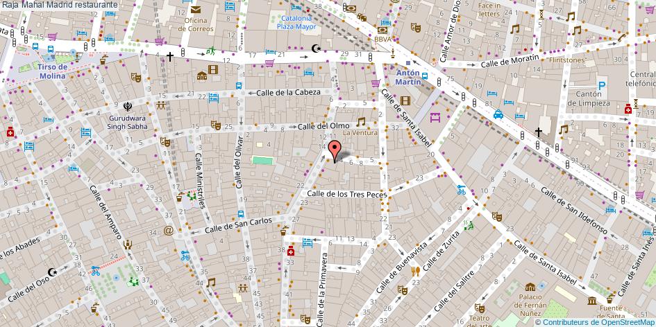 mapa Raja Mahal restaurante Madrid
