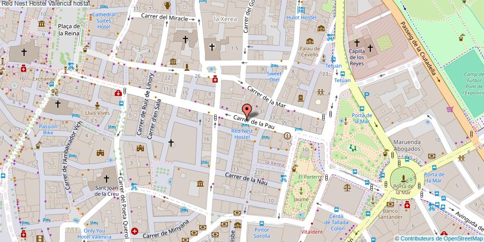 mapa Red Nest Hostel hostal València