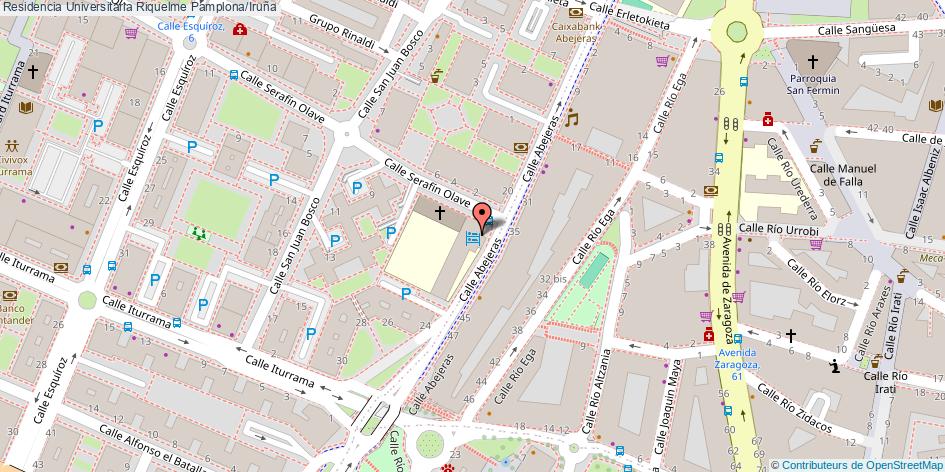 mapa Residencia Universitaria Riquelme  Pamplona/Iruña