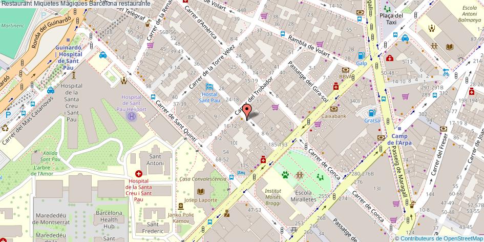 mapa Restaurant Miquetes Màgiques restaurante Barcelona