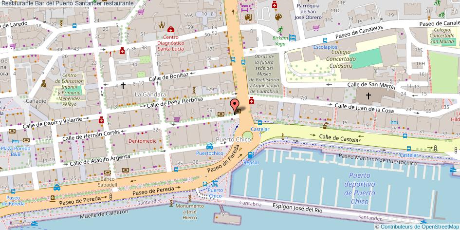 mapa Restaurante Bar del Puerto restaurante Santander