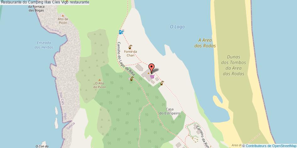 mapa Restaurante do Camping Illas Cíes restaurante Vigo