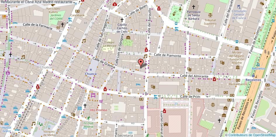 mapa Restaurante el Cisne Azul restaurante Madrid