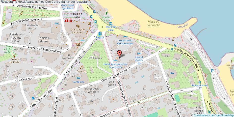 mapa Restaurante Hotel Apartamentos Don Carlos restaurante Santander