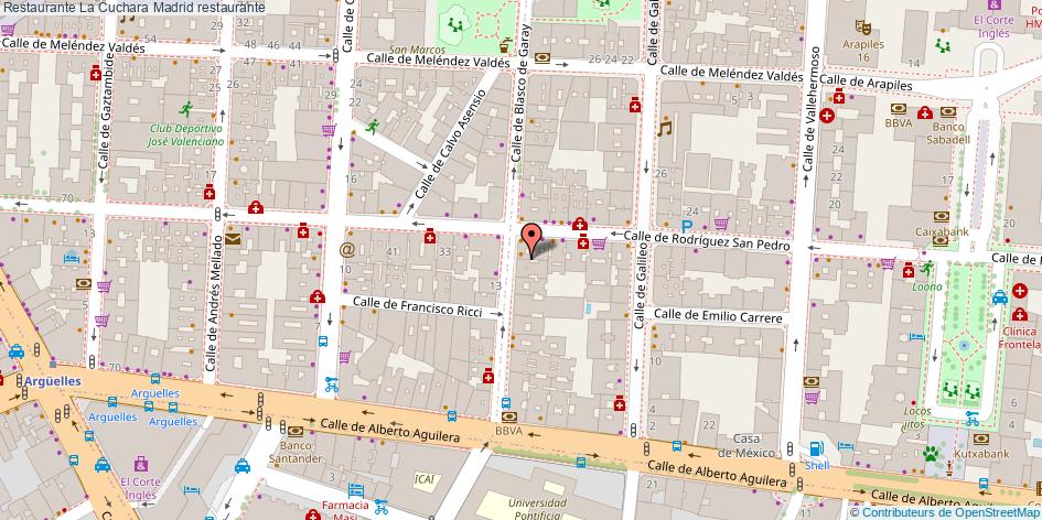 mapa Restaurante La Cuchara restaurante Madrid