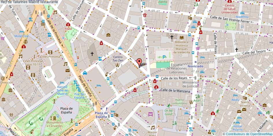 mapa Rey de Tallarines restaurante Madrid