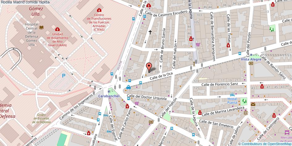 mapa Rodilla comida rápida Madrid