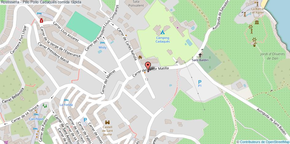 mapa Rostisseria - Pillo Pollo comida rápida Cadaqués