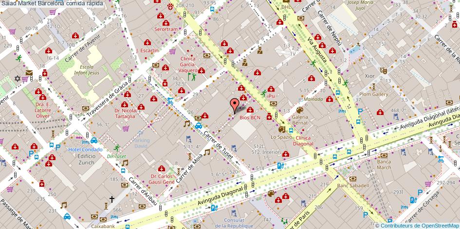 mapa Salad Market comida rápida Barcelona