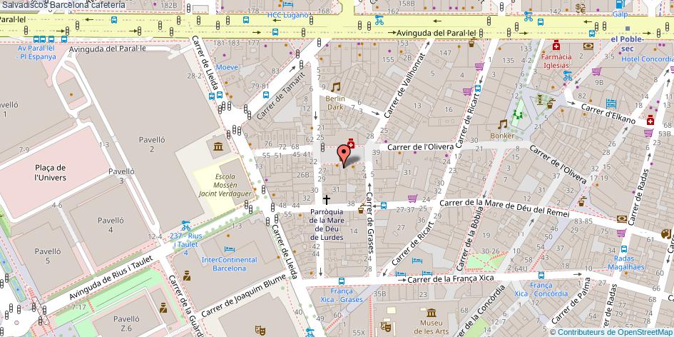 mapa Salvadiscos cafetería Barcelona