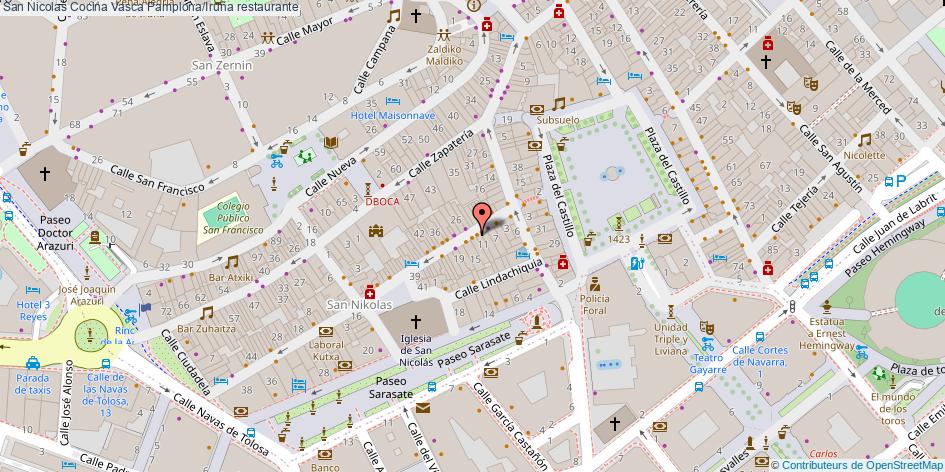 mapa San Nicolas Cocina Vasca restaurante Pamplona/Iruña
