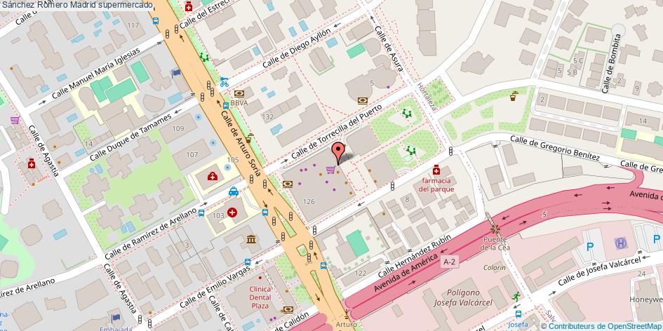 mapa Sánchez Romero supermercado Madrid