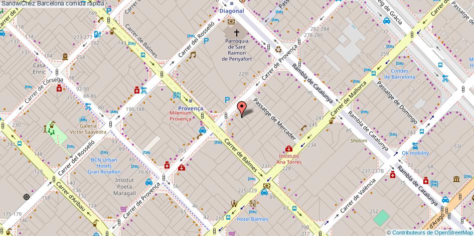 mapa SandwiChez comida rápida Barcelona