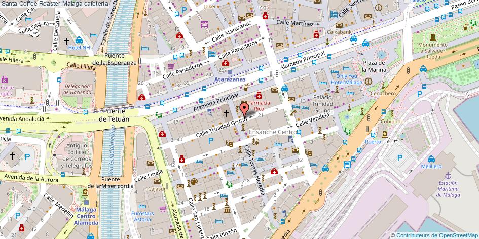 mapa Santa Coffee Roaster cafetería Málaga