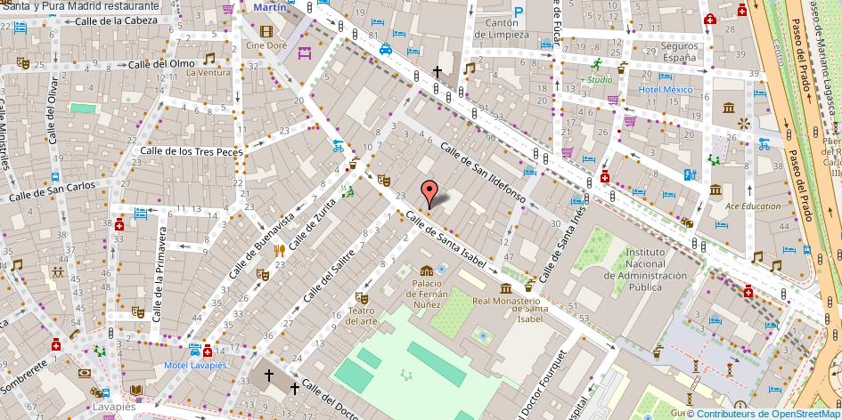 mapa Santa y Pura restaurante Madrid