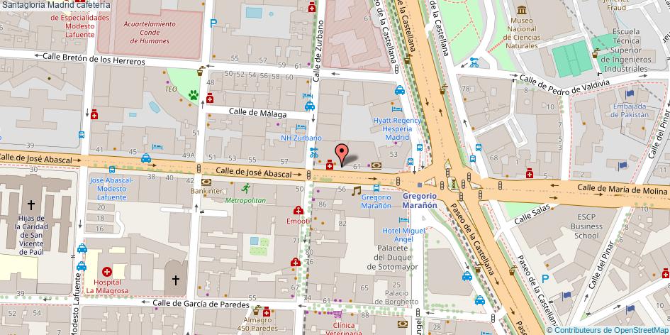 mapa Santagloria cafetería Madrid