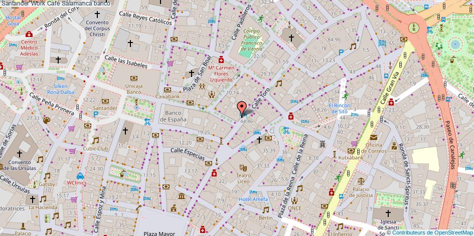 mapa Santander Work Café banco Salamanca