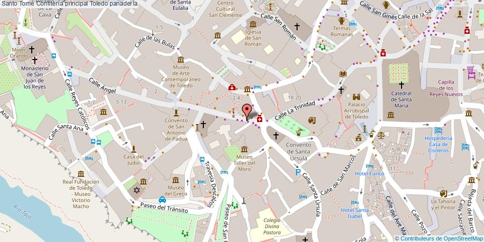 mapa Santo Tomé Confitería principal panadería Toledo
