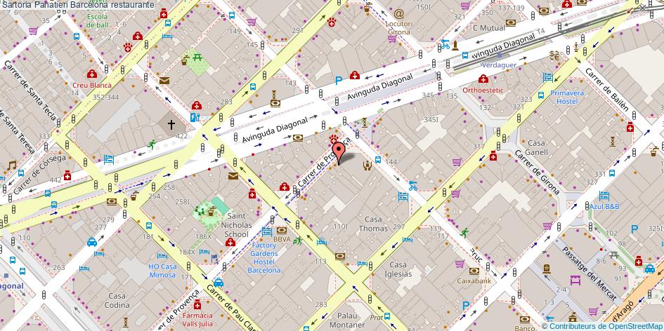 mapa Sartoria Panatieri restaurante Barcelona