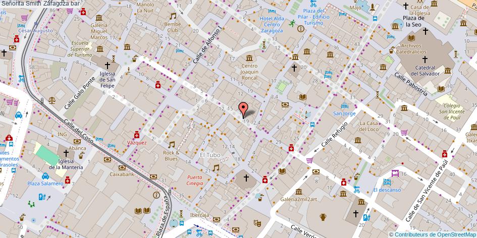 mapa Señorita Smith bar Zaragoza
