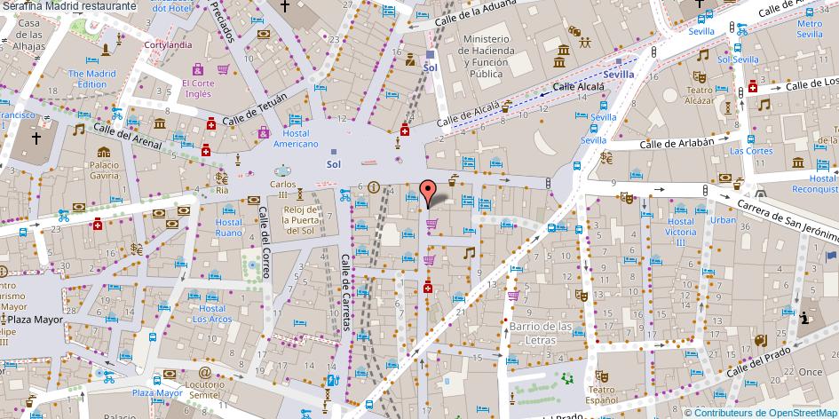 mapa Serafina restaurante Madrid