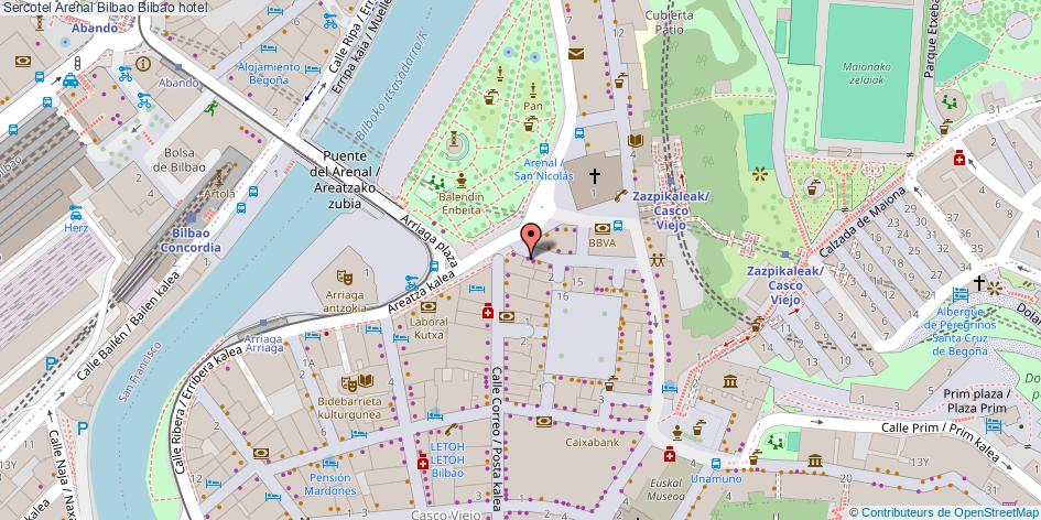 mapa Sercotel Arenal Bilbao hotel Bilbao