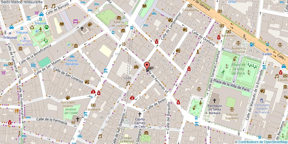 mapa Sexto restaurante Madrid